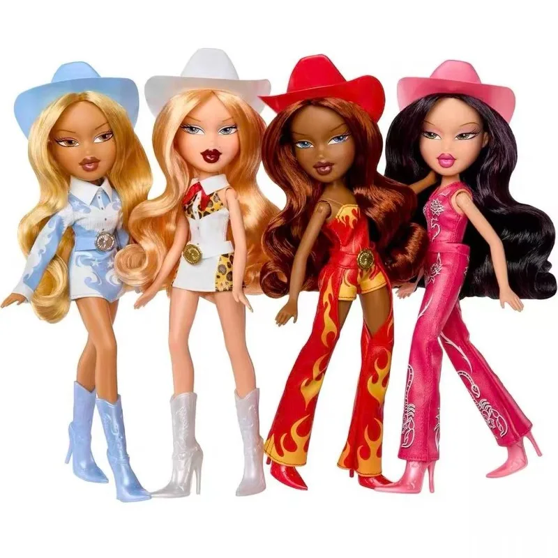 MGA Bratz Cool Trendy Wave Wild West Cowboy Series Doll Figure Cute Mini Art Collectible Desk Decoration Perfect Gift & Toy Set