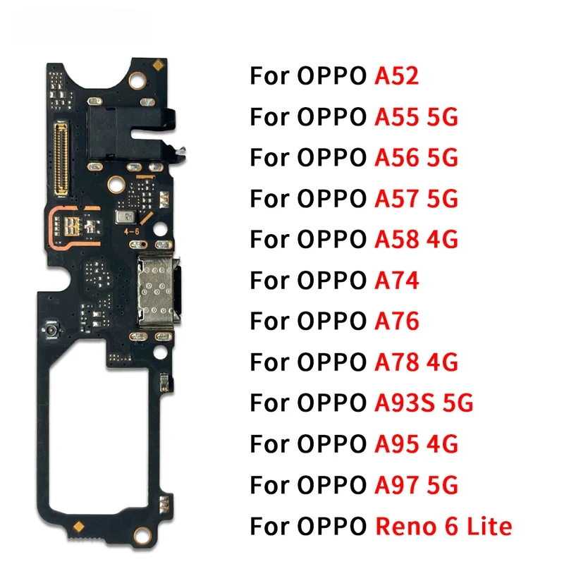 

10 шт. USB-порт для быстрой зарядки, док-станция, разъем для зарядного устройства, гибкая плата для Oppo A52 A55 A93S A56 A57 A97 A58 A74 A76 A78 A95 4G
