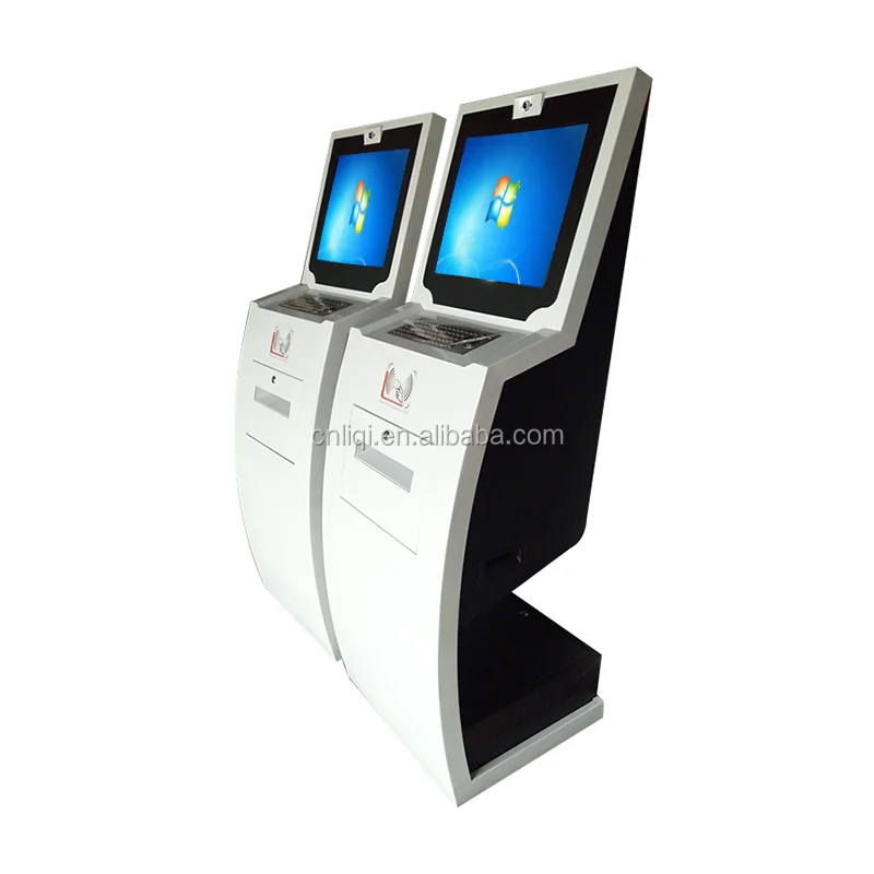 A4 Printer Self Service Kiosk Keyboard Information Kiosk With RFID Card Reader