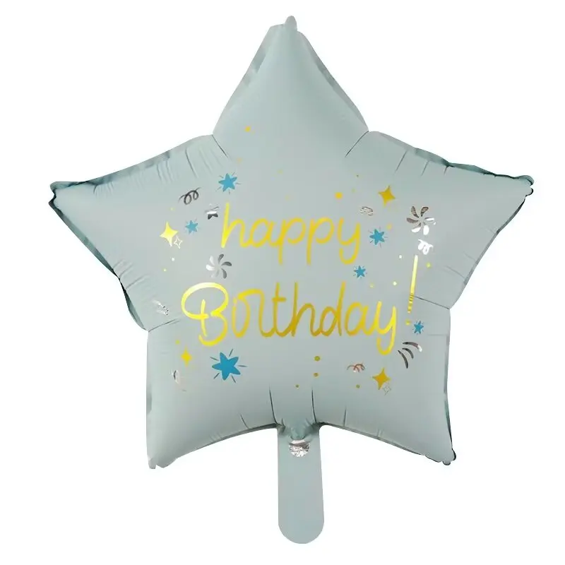 10Pcs 18Inch Star Foil Helium Balloons Happy Birthday Print Baby Shower Theme Party Decoration Kids Toys Supplies Air Globos