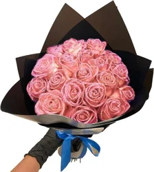 Bouquet de roses artificielles scintillantes personnalisées, fausses poubelles brillantes, cadeaux d'amour pour la journée de Léon