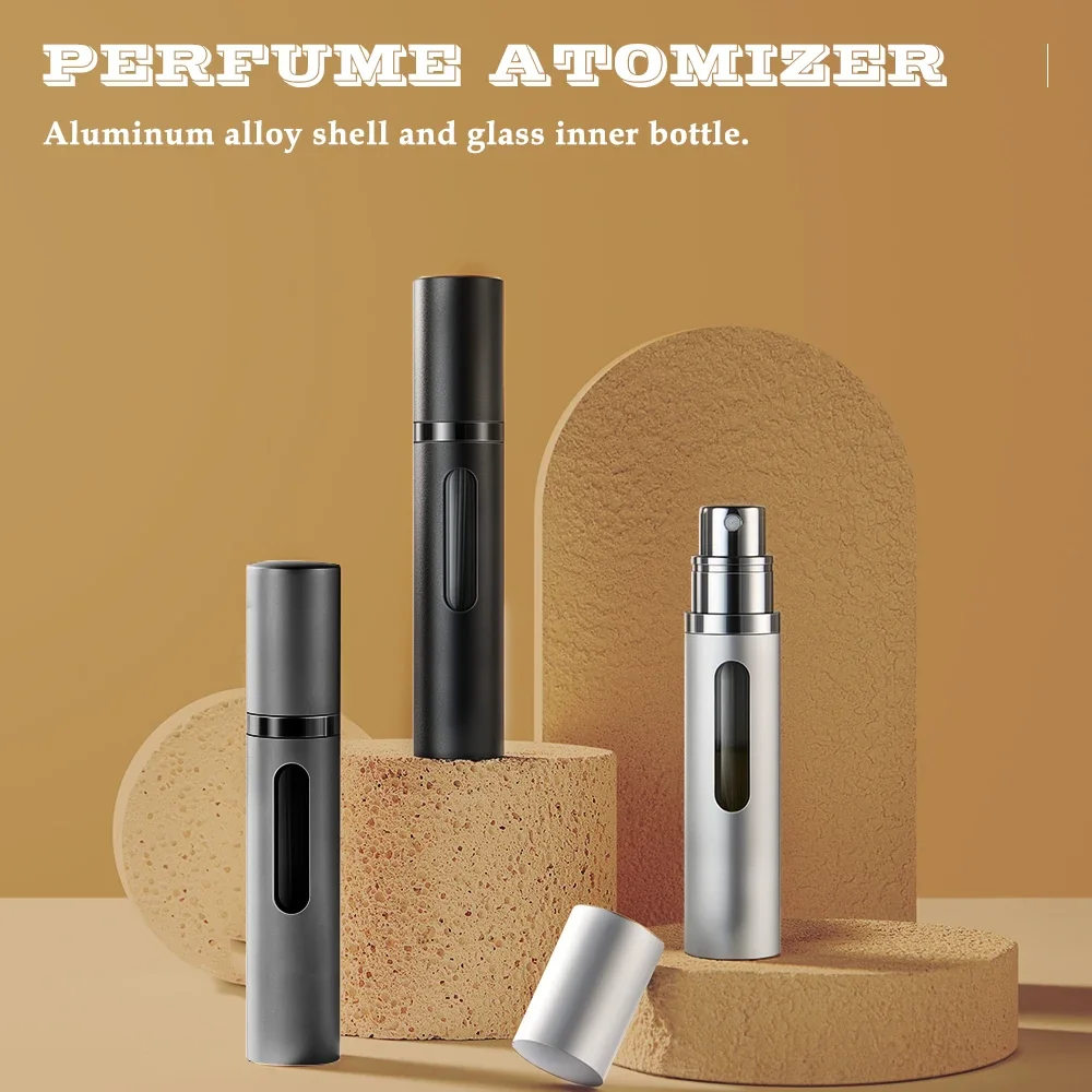 10ml glass liner aluminum alloy shell nano mist nozzle bottom filling perfume sub bottle spray bottle