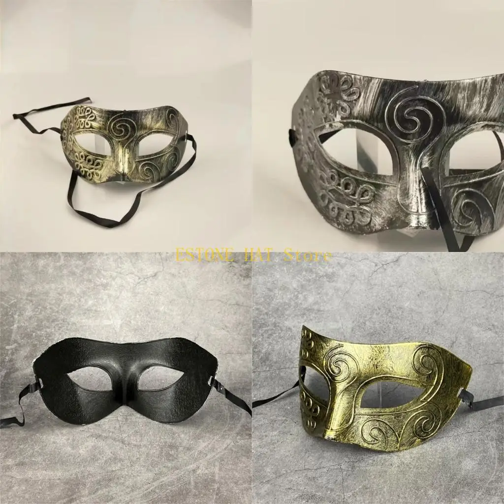 

49MF Masquerade Mask for Men Antique Mask Vintage-Half Face Mask Party Mask Halloween Costume Accessories