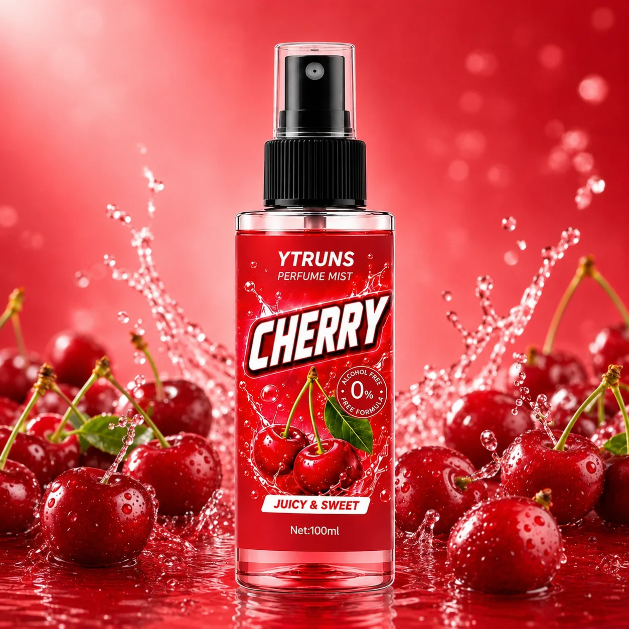 Cherry Perfume Spray, Sweet Fruity Fragrance, Long Lasting Light Scent for Daily Wear, Dates, Office, Parties and Travel