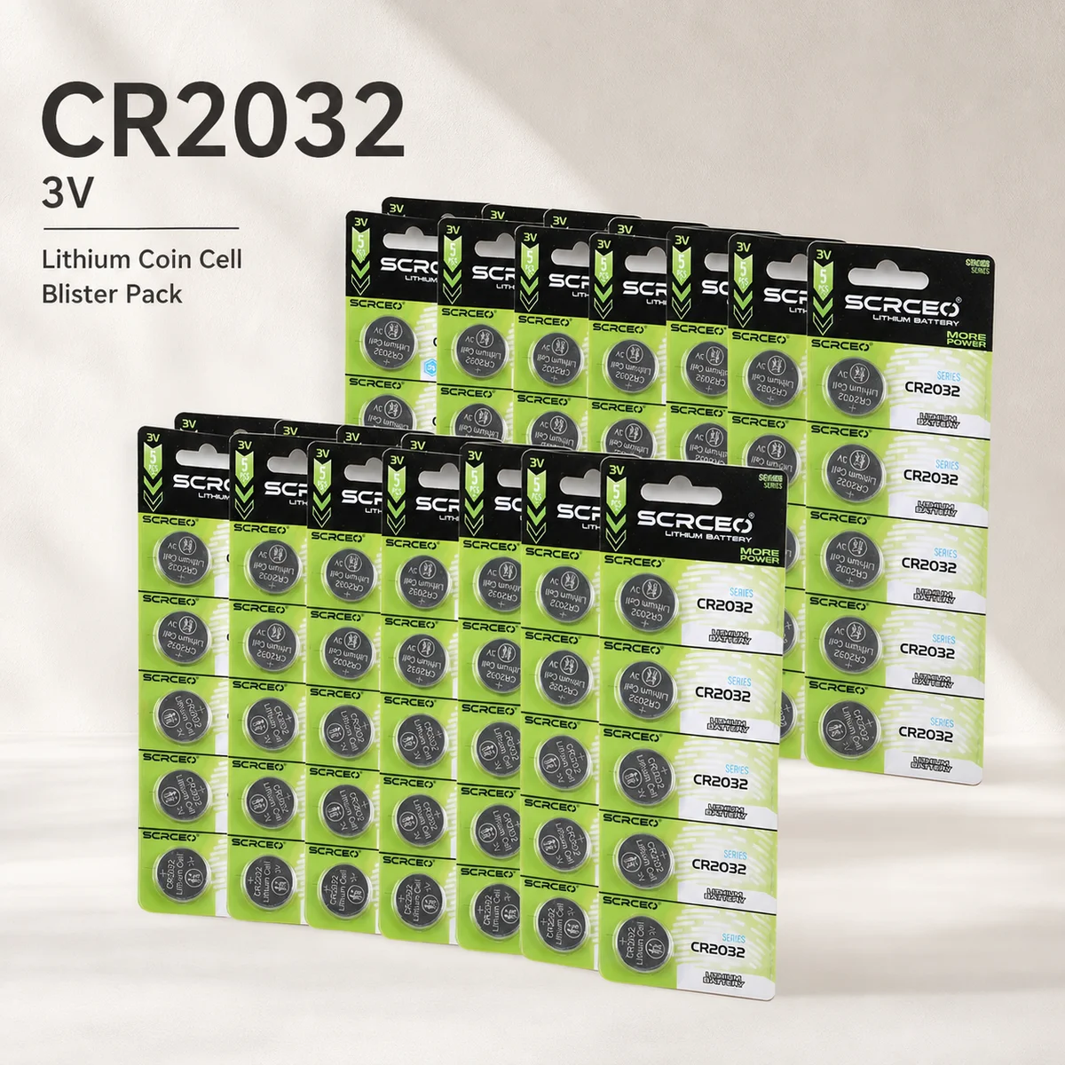Lithium Coin Cell Battery CR2032 3V 100-500PCS Button Cell Replacement for Watch Toy Calculator Car Remote Control