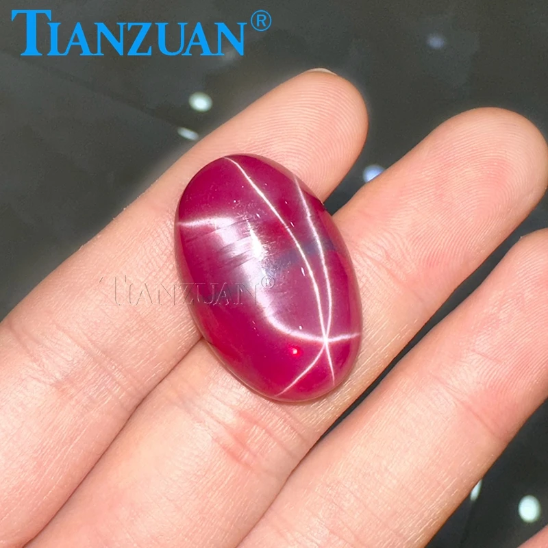 20x30mm Oval Shape Flat Back Cabochon cut Synthetic Star Ruby Gems Corundum Loose Beads For Jewelry Making DIY Gems Stones