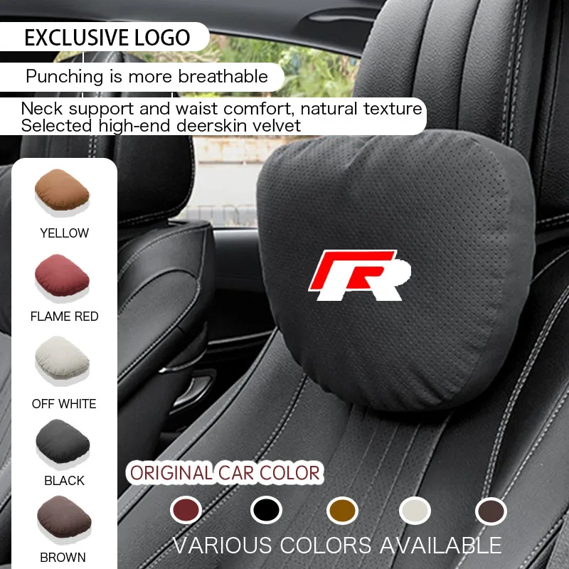 

For Volkswagen VW R Logo R Line Logo Emblem Sticker Grill Black Key Accessories Car Neck Headrest Pillow Seat Lumbar Protection