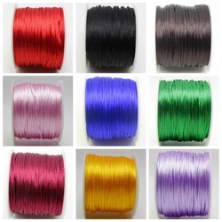 50 meters 1.5mm Braided Macrame Satin Silk Cord Chinese Knot Nylon Rattail Thread