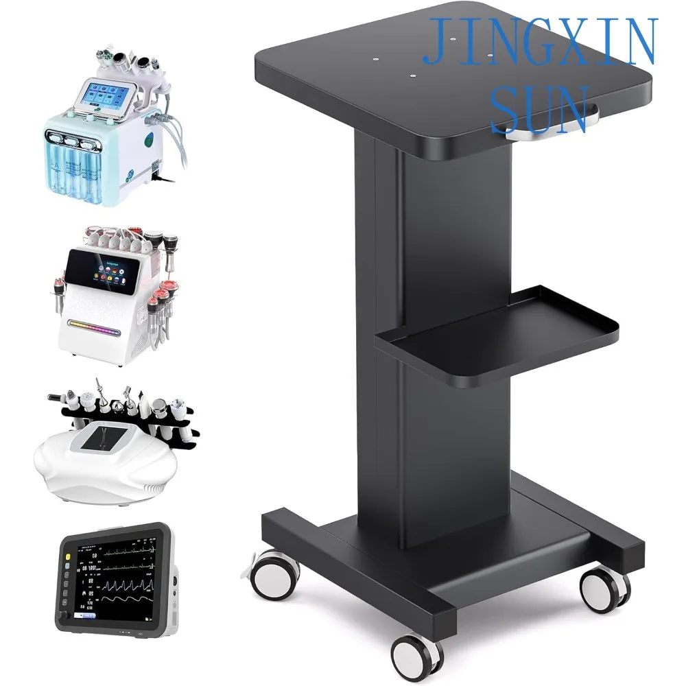 Heavy-Duty Carbon Steel Spa Cart with Wheels for Estheticians, Holds Up to 220Lbs, Ideal for Beauty Salon Equipment
