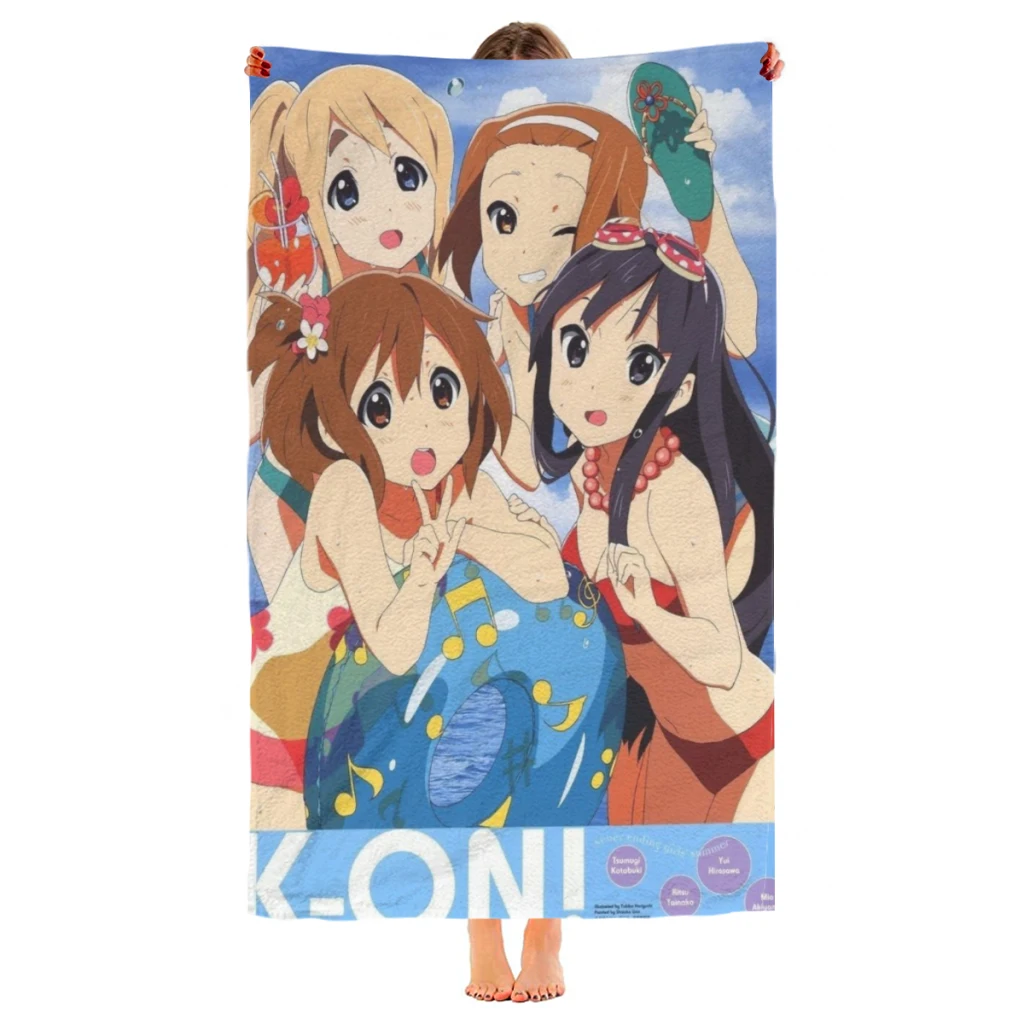 Japan Anime Kawaii New K ON! Beach Towel  Poncho Bathing Towels Cover-ups Quick Dry Sand Free Yoga Spa Gym Pool