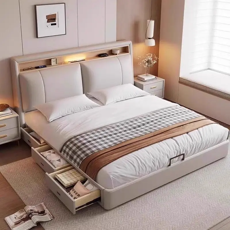 

*Storage Platform , Multi-functional Frame, Modern Frame, Soft and Comfortable , Storage , LED Charging