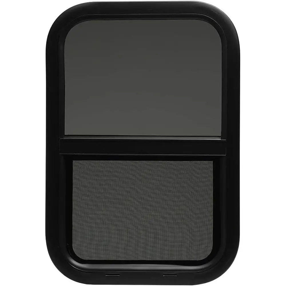 

ToughGrade Veal Sliding Black RV Window 15" X 22" X 1 1/2" Includes Mounting Ring and Bottom Sn| Camper Window, Replacement Trai