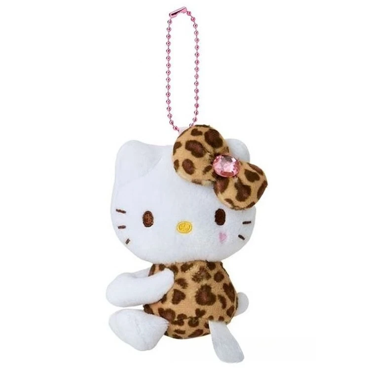 

Kawaii Popular Hello Kitty Plush Keychain Pendant Leopard Print Kitty Cat Cartoon Plush Doll Toy Diy Bag Pendant Girls Cute Gift