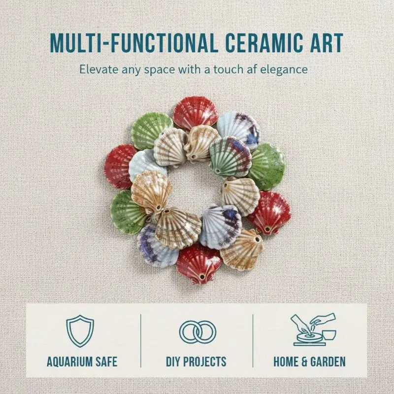 Keramik-Muschelanhänger, 5 Stück, handgefertigte, farbenfrohe, glasierte Ozean-Charms für Schmuck mit Strandthema, DIY-Basteln, TCZ1329 – Detail 3