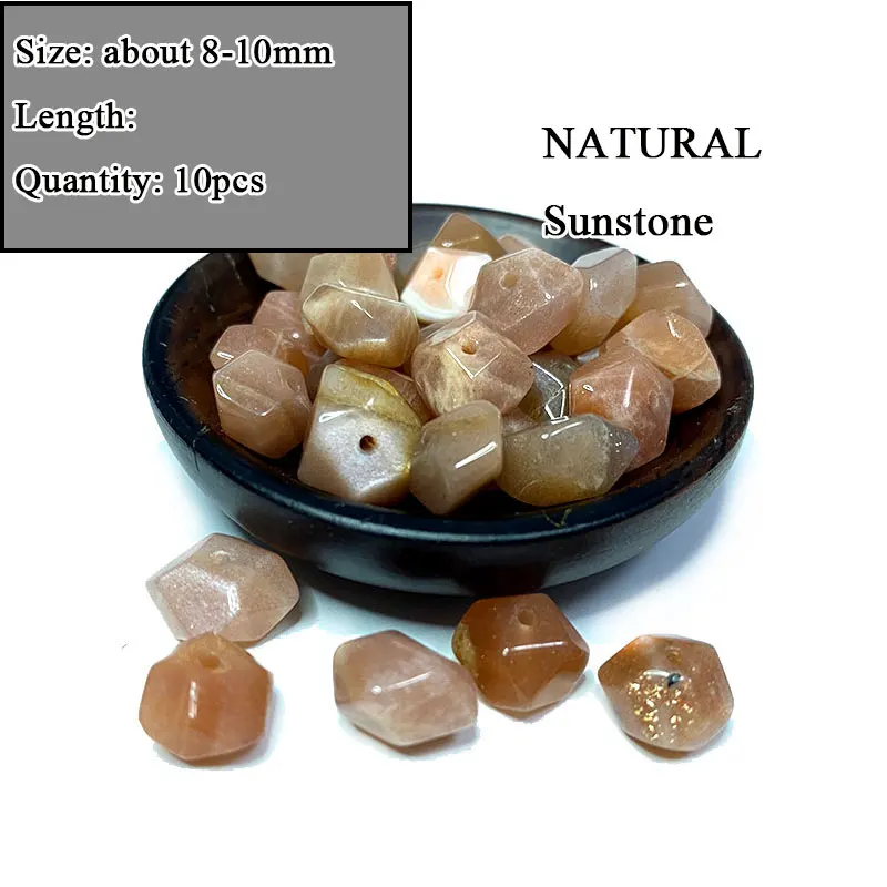Wholesale Natural Sunstone Various shape Stone Beads Round Faceted Rondelle Square Irregular for Jewelry Making Diy Bracelet