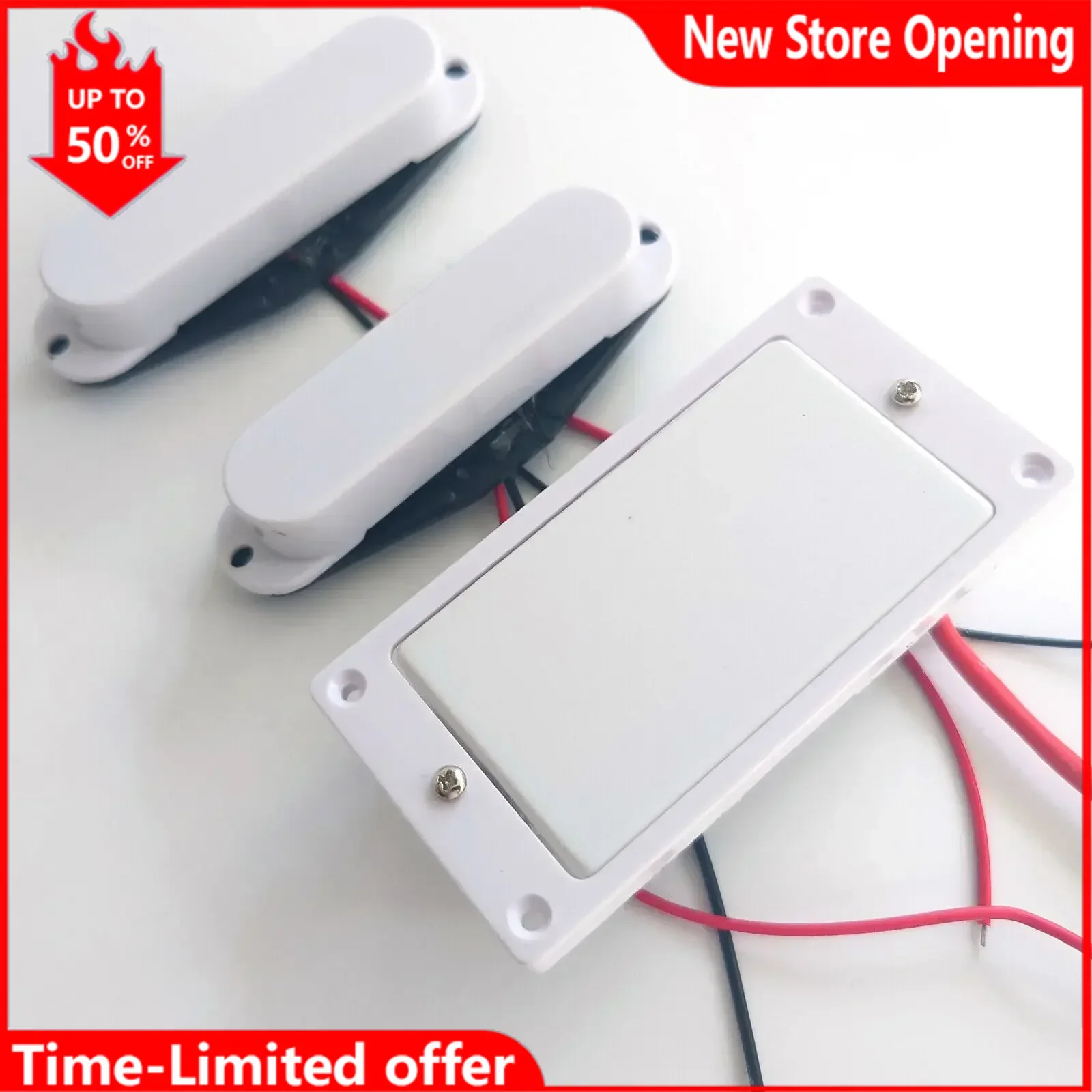 

SSH Guitar Pickups White Ceramic Single Coil /Humbucker Pickup Set 4C Coil Splitting for 6 String Guitar Replacement Parts