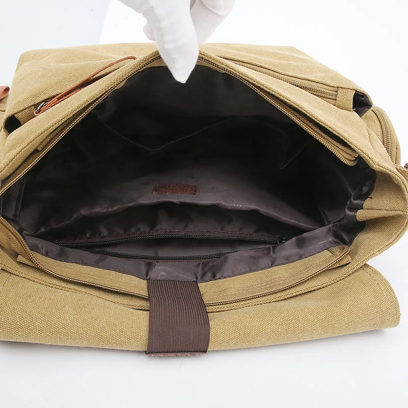 Canvas Messenger Bag Fan Men Backpack Outdoor Riding Travel Camping Rucasack School Computer Shoulder Bag