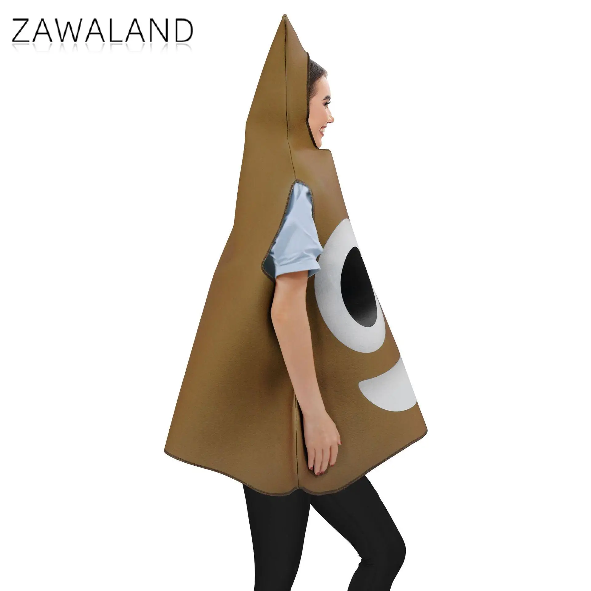 Zawaland-traje de Carnaval de Halloween para adultos y niños, disfraz de caca feliz, taburete de esponja, traje de fiesta divertido, ropa de espectáculo de rendimiento para niños y niñas