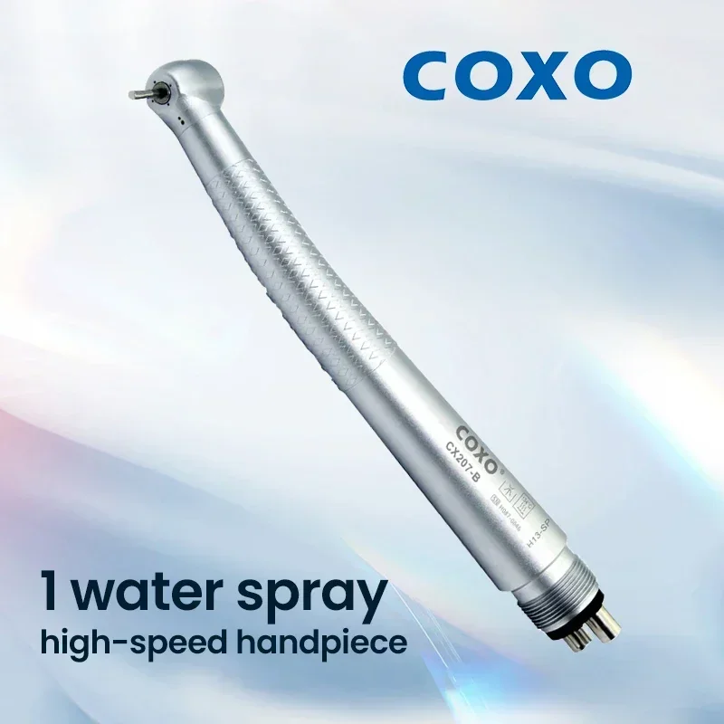 COXO CX207-B Dental High Speed Handpiece Exterior Channel Air Turbine Tooth Whitening Instrument Equipment with Water Spray