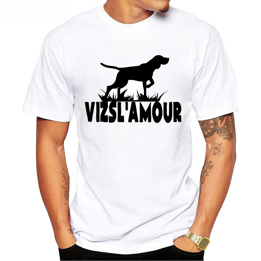 Watercolor Art Dog Print T-Shirt Boy Casual Tops Funny Design White New Summer Men Short Sleeve  Hungarian Vizsla Dog t shirts