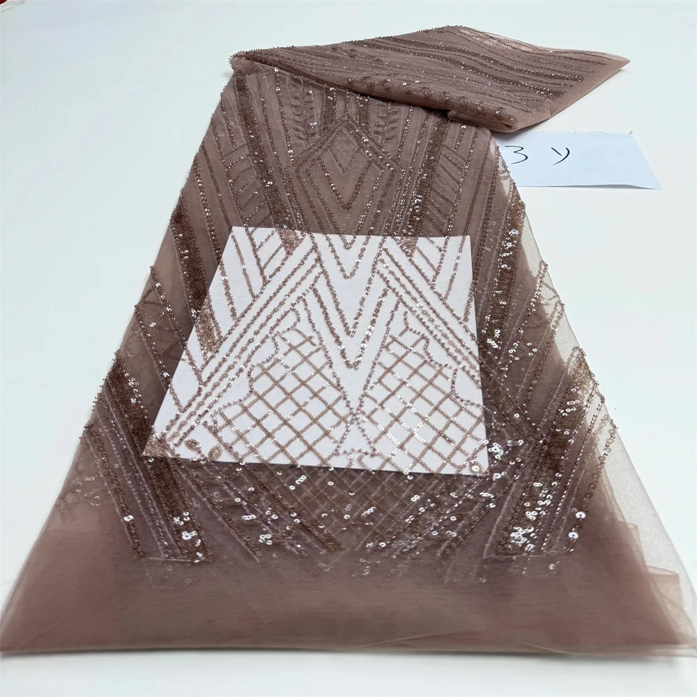 قماش دانتيل تول مطرز أفريقي 2026 جودة عالية ترتر نيجيري فرنسي مطرز دانتيل للحفلات خياطة 3 ياردات #2