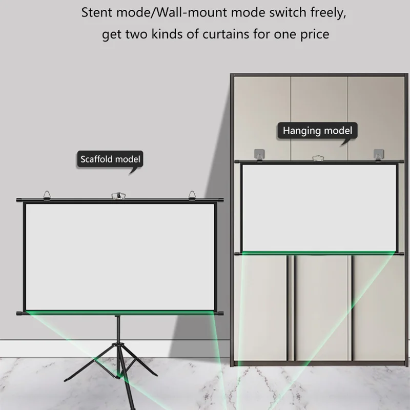 100-Inch Portable Mobile Tripod Projection Screen