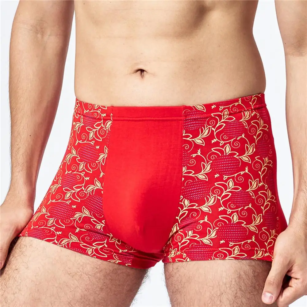 

Mistery Men Boxer Seamless Mid Rise Modal Boxer Underwear Fashionable Print U-Bump Male Panties for Inside Wear