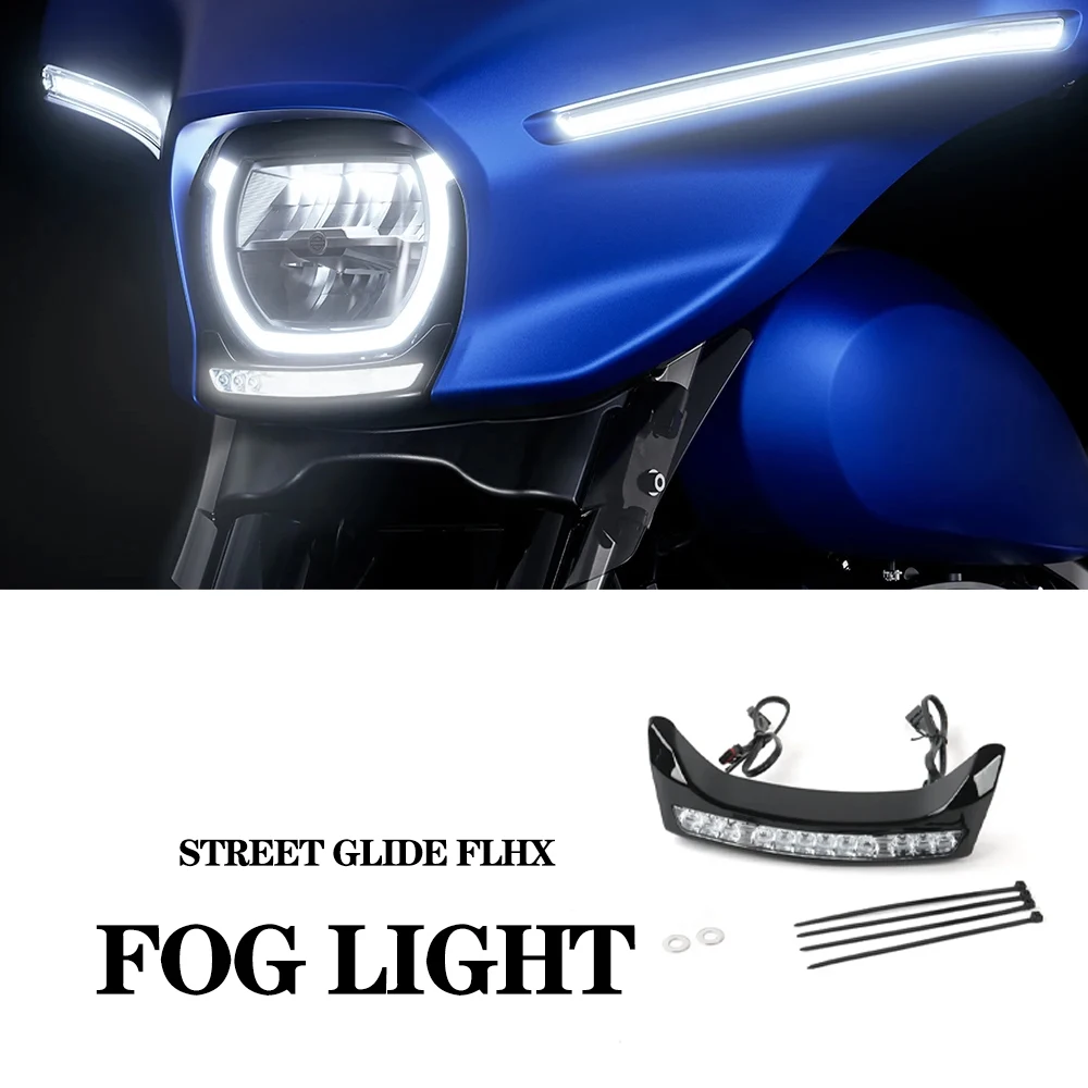 

New motorcycle modification accessories front fairing light suitable for Street Glide FLHX 2024-Up Chrome black optional ﻿ ﻿