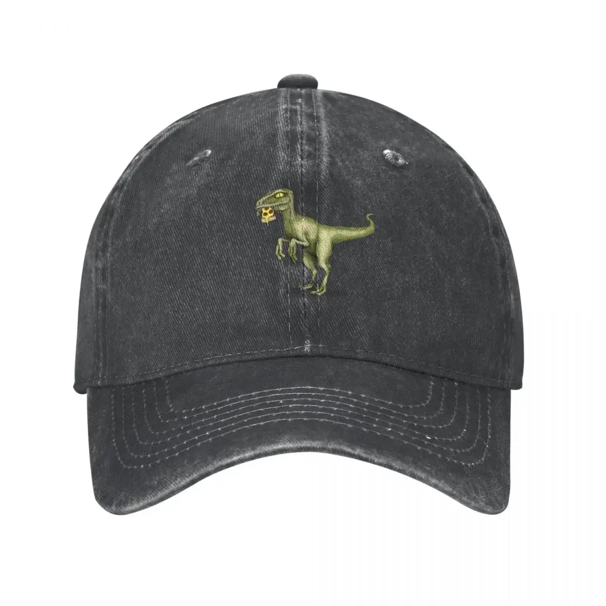 Raptor dinosaur eating pizza slice Cowboy Hat Beach Gentleman Hat Women's Men's