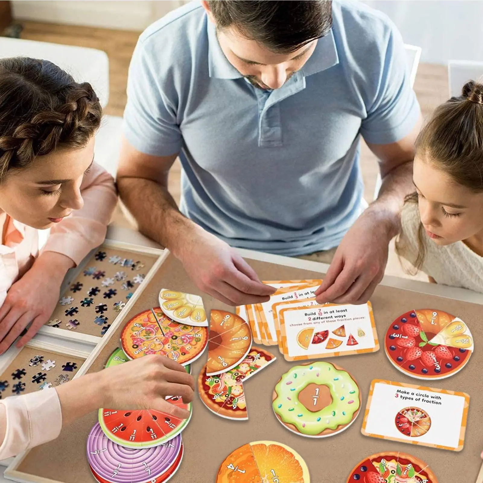 Montessori Fraction Learning Math Toy Magnetic Arithmetic Teaching Aids Wooden Book Educational Toys for Children Christmas Gift