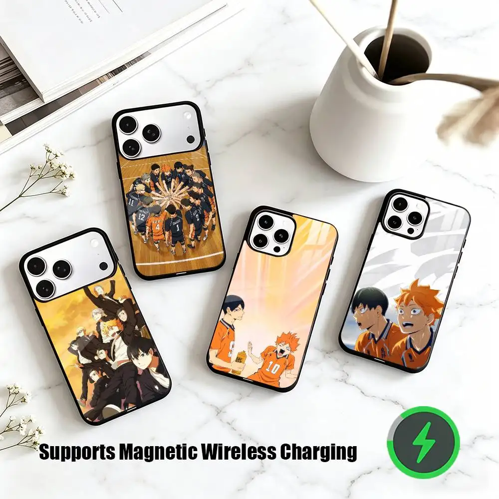 

H-Haikyuu Anime Print Phone Case For iPhone17,16,15,14,13,12,11 Plus,Pro Supports Magnetic Wireless Charging