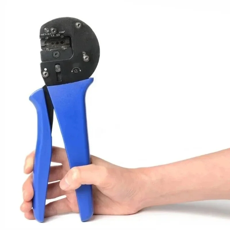 

0.14-4mm² Heavy Duty Ratchet Crimper Tool AWG 26-12 with Locator for Round Pin Terminal Connectors