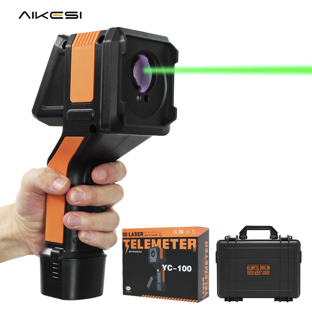 Aikesi YC-100 Portable  Laser Methane Detector CH4 Leakage Remote  Methane Gas Concentration Detector Laser CH4 Analyzer