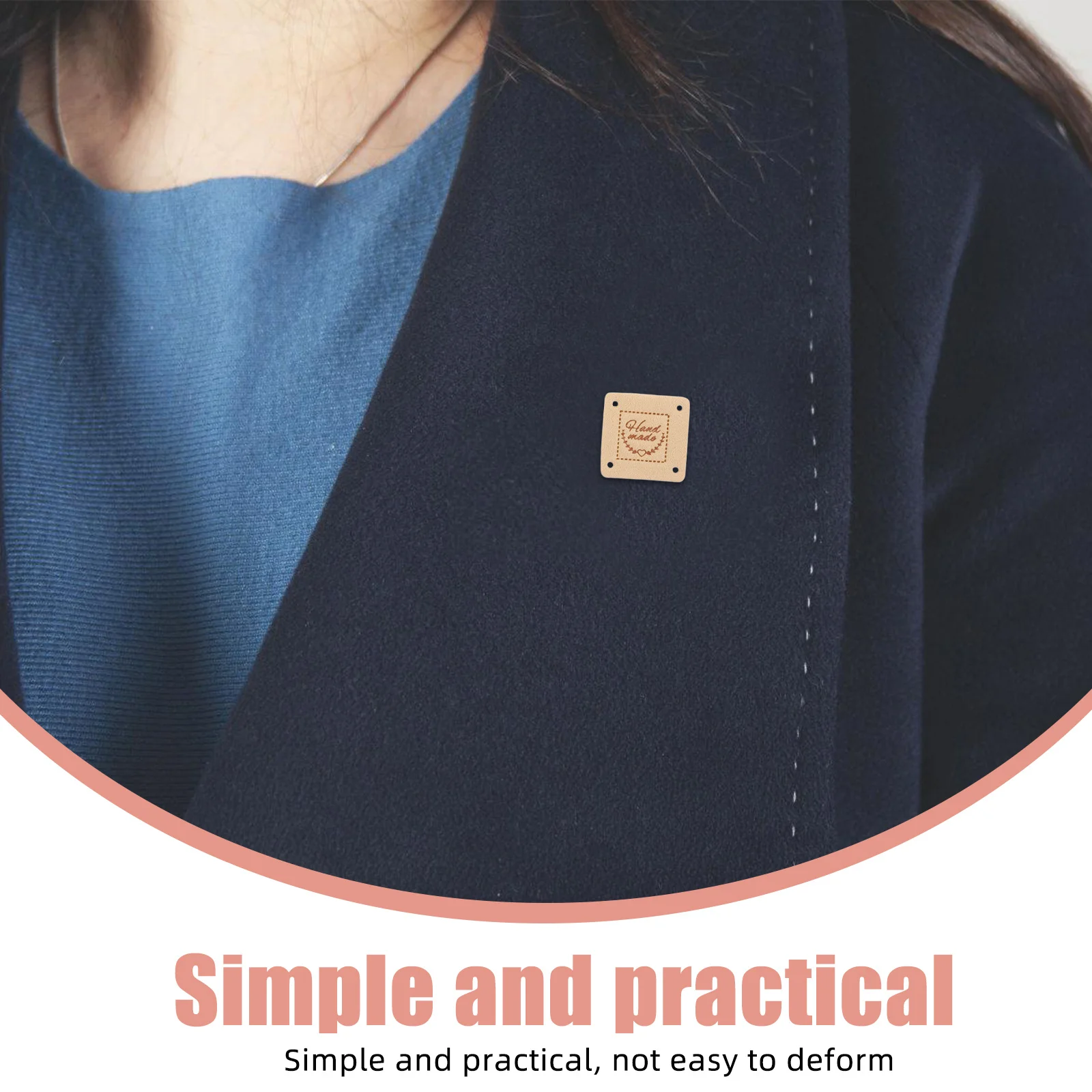 

100Pcs Suede Labels Handmade Embroidered Tags for Clothing Crochet Sewing Accessories Delicate Iron on Patches for Hats Bags