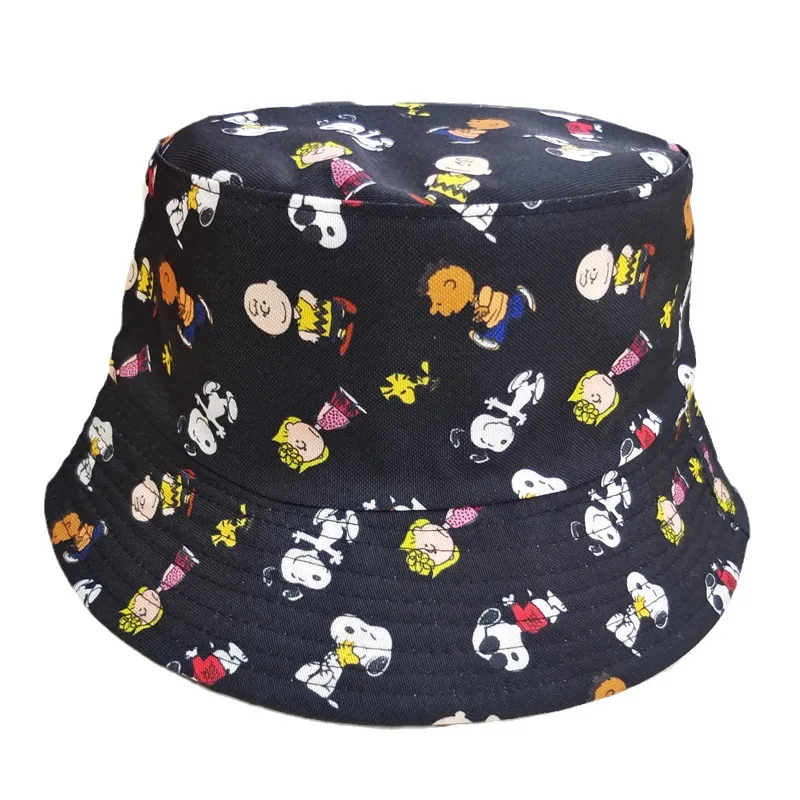 Snoopy Fisherman Hat Bucket Hat for Women Men Travel Charlie Cartoon Bob Hats for Vacation Caps Anime Basin Chapeau Beach Cap