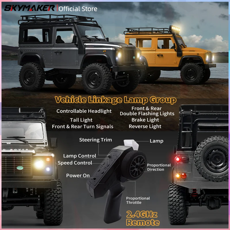 1/12 Scale RC Rock Crawler Truck - Land Rover 4x4 Off-Road Remote Control Car