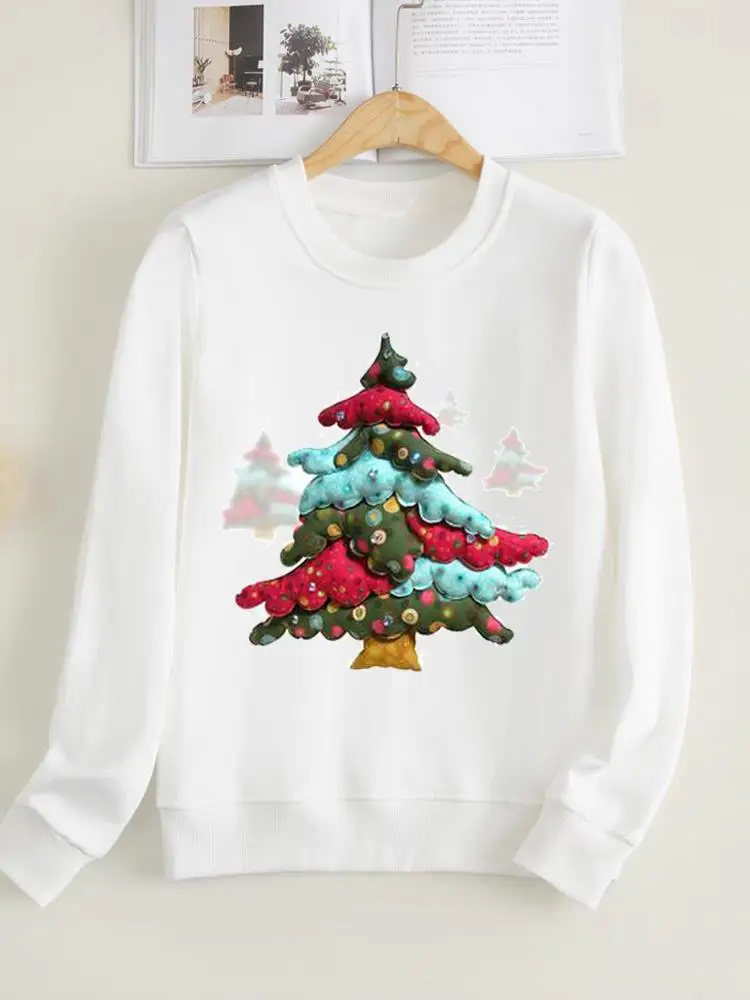 

Tree Watercolor Festival Spring Winter Pullovers Women Fleece New Year Fashion Christmas Print Female Graphic Sweatshirts