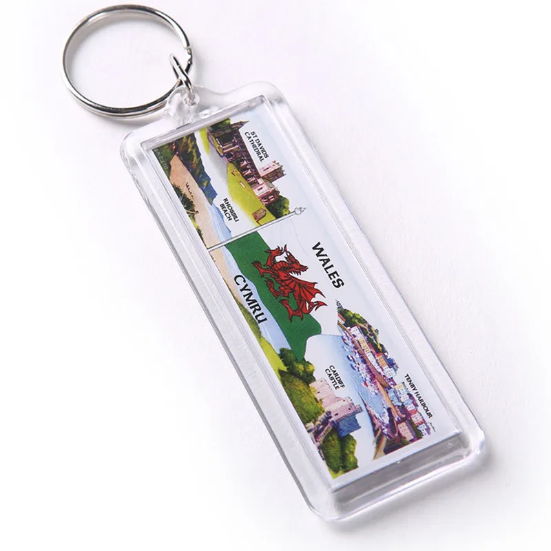 사각형 빈 아크릴 삽입 사진, Sleuteling Houder Diy 분할 링, Sleutelanger Voor, 50PCs 썸네일 5
