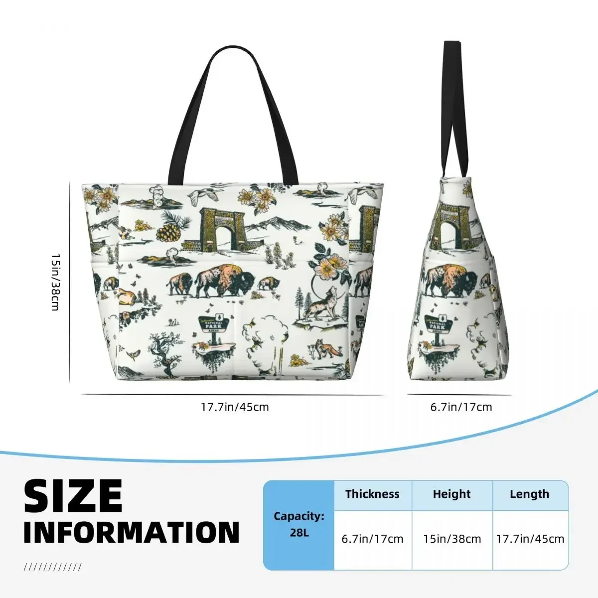 Yellowstone Park Travel Beach Travel Bag, Tote Bag Customizable Large Capacity Sports Birthday Gift Multi-Style Pattern