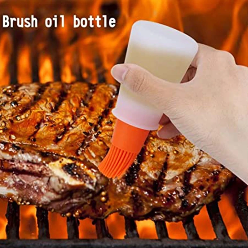 

Barbecue Oil Brush Oil Bottle With Brush Silicone Portable Oil Dispenser For Kitchen BBQ Baking Cooking Tool Accessories Gadgets