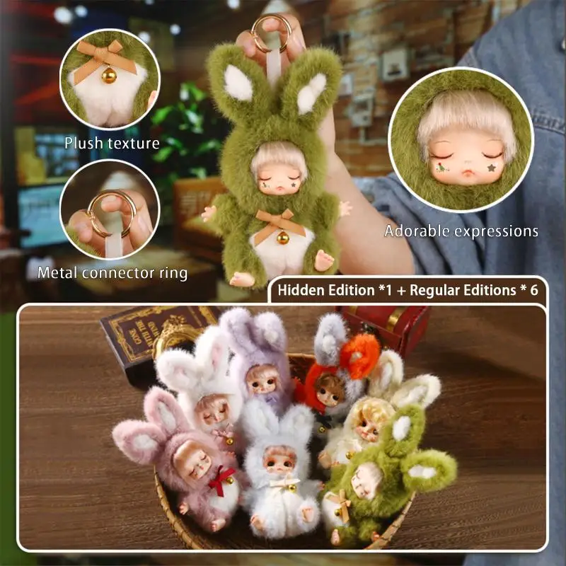 애니 베이비 러브 디센드 시리즈 플러시 인형 블라인드 박스 피규어 미스터리 박스 수집용 장난감 귀여운 키체인 휴일 생일 선물