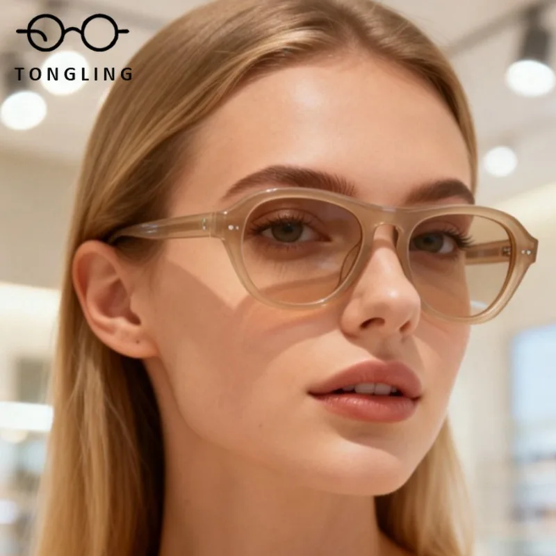 Fashion Men Handmad Highquality Acetate Glasses Premium Women Largeframed Trendy Personalized Outdoor Driving Polarized Sunglass