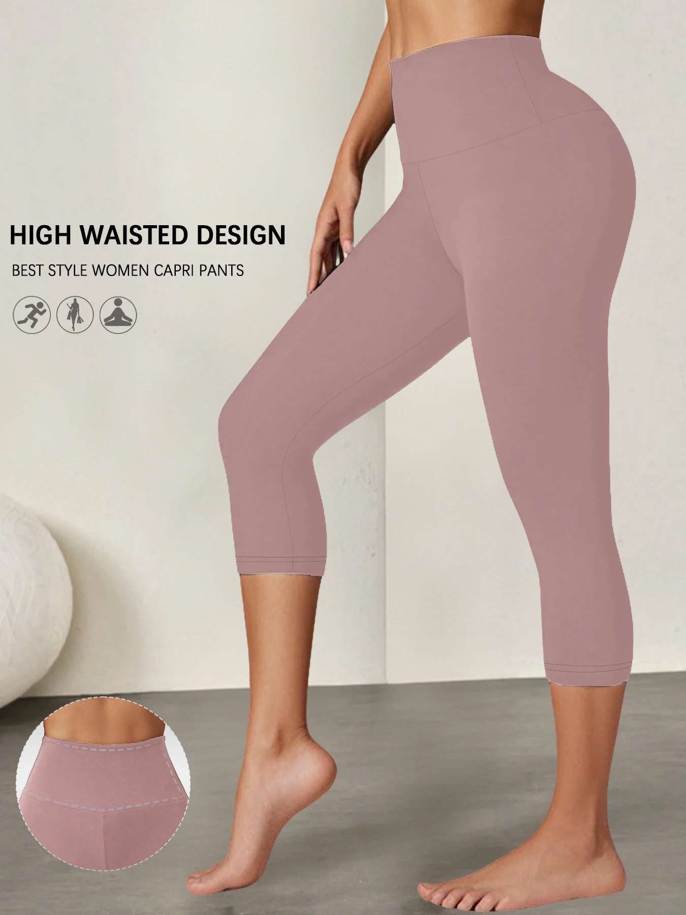 

Супер мягкие капри с высокой талией, женские прозрачные брюки с контролем живота, домашняя одежда для йоги, бега, тренировок