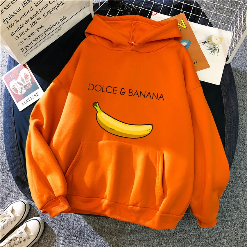 

Dolce Banana Printed Womens Hoodie Harajuku Hip Hop Hoodies Unisex Y2k Clothes Women Hooded Sweatshirts Streetwear Oversized