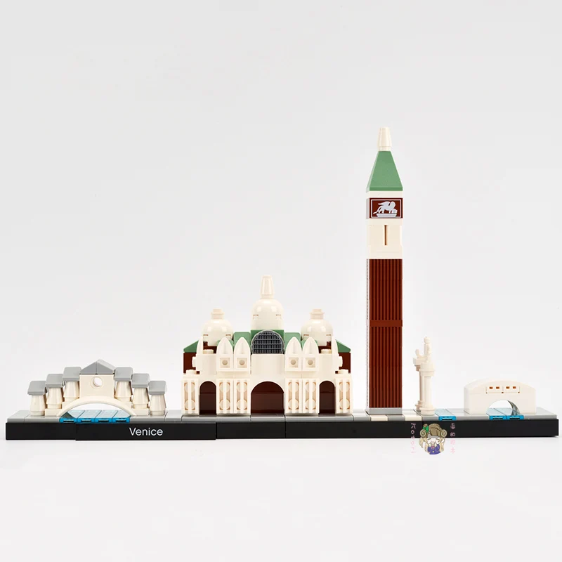 Venice City Architecture Skyline Building Blocks Set Tower Edifice Bricks Town Street View Assemble Toys For Children Gifts