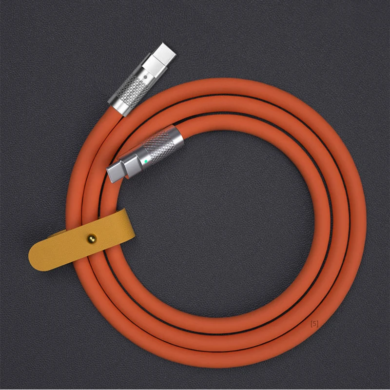 120w 6a Supersnel opladen PD Type C Vloeibare siliconenkabel Snel opladen 1M 2M USB-kabel USB C naar C-oplaadkabel - afbeelding 1
