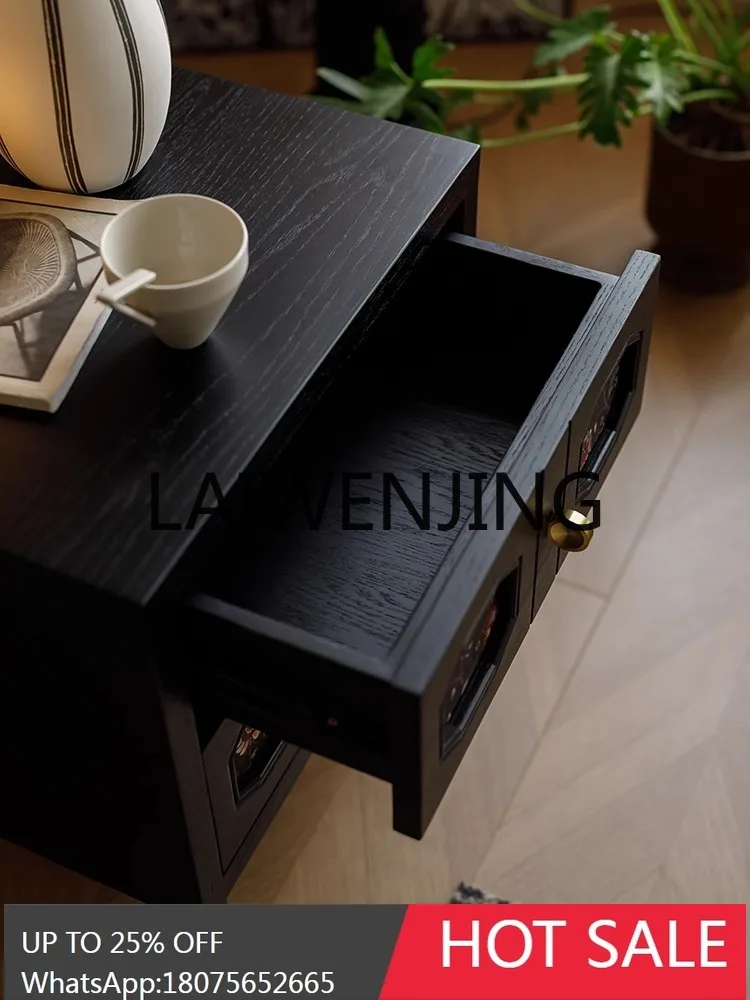 French Style Solid Wood Bedside Cabinet New High-Grade Light Luxury Storage Storage Master Bedroom Household Minimalist