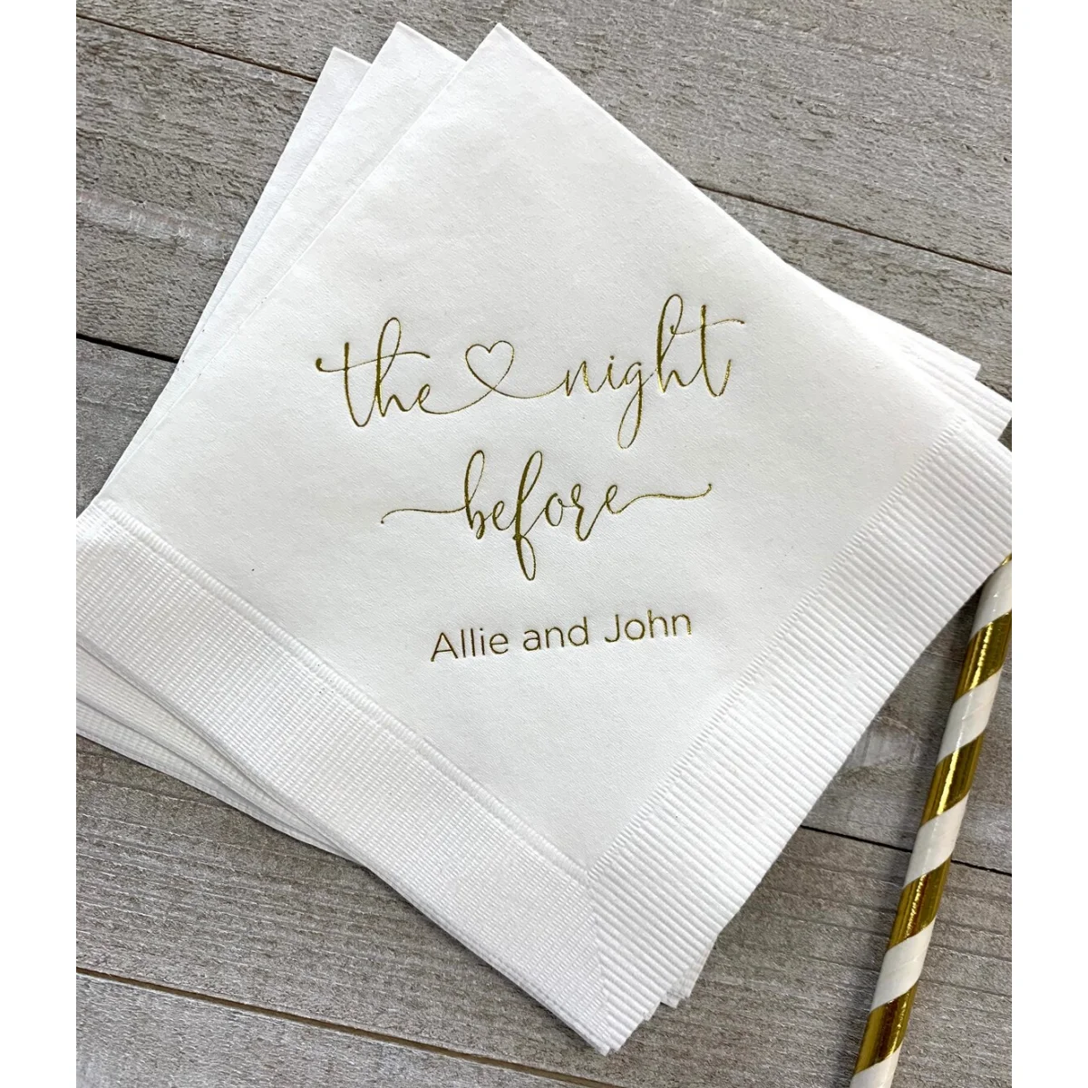 Personalized Rehearsal Napkins Custom Printed The Night Before Beverage Cocktail Luncheon Dinner Guest Towel Napkins Imprinted F