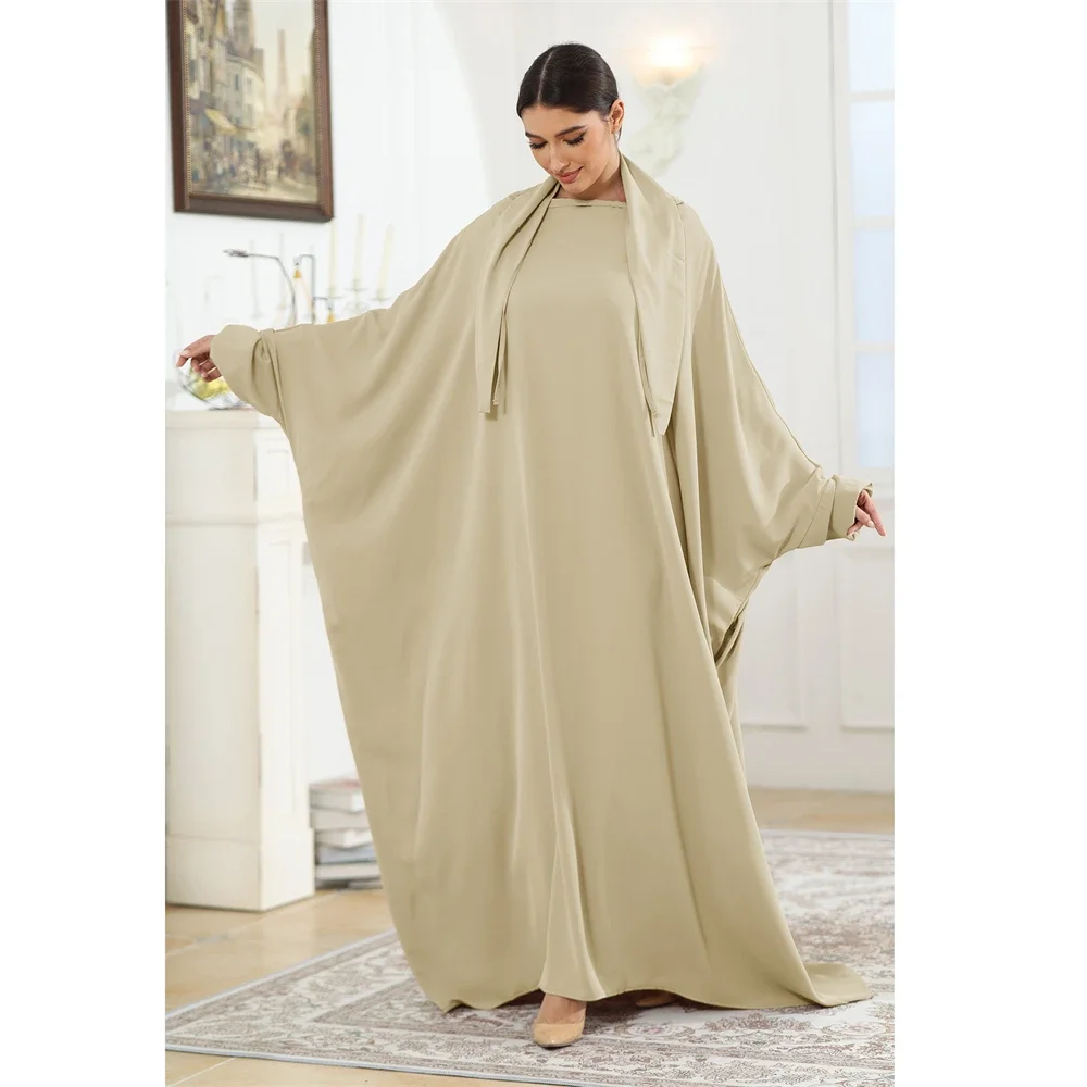 Butterfly Abaya High Quality Nida Eid Muslim Islamic Clothing Women Plus Size Ramadan Robe Long Prayer Garment Dress Oversized