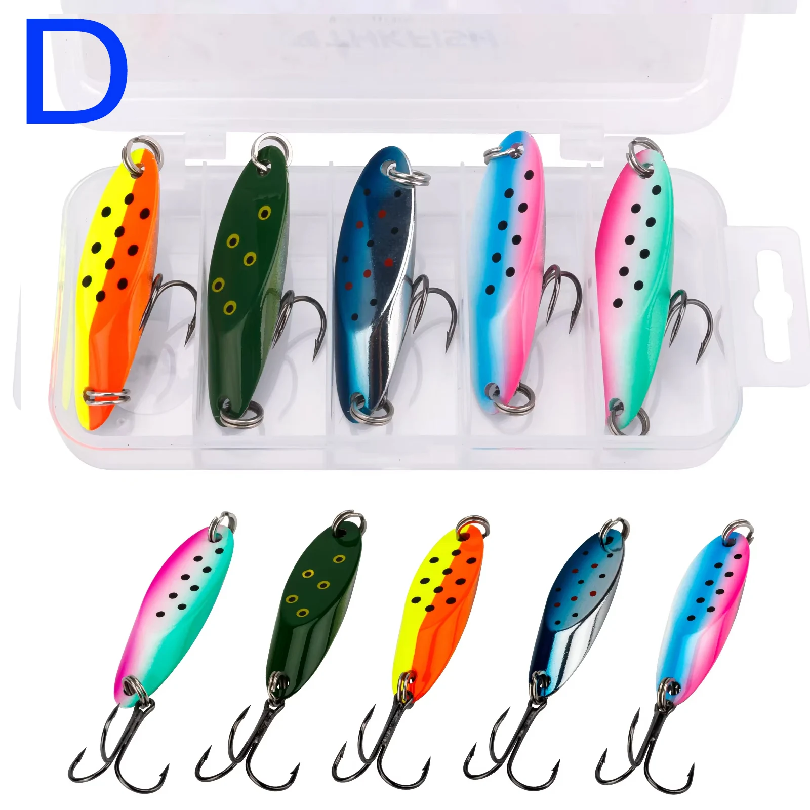 Señuelos para trucha con cucharilla giratoria y lentejuelas – Kit - imagen 5